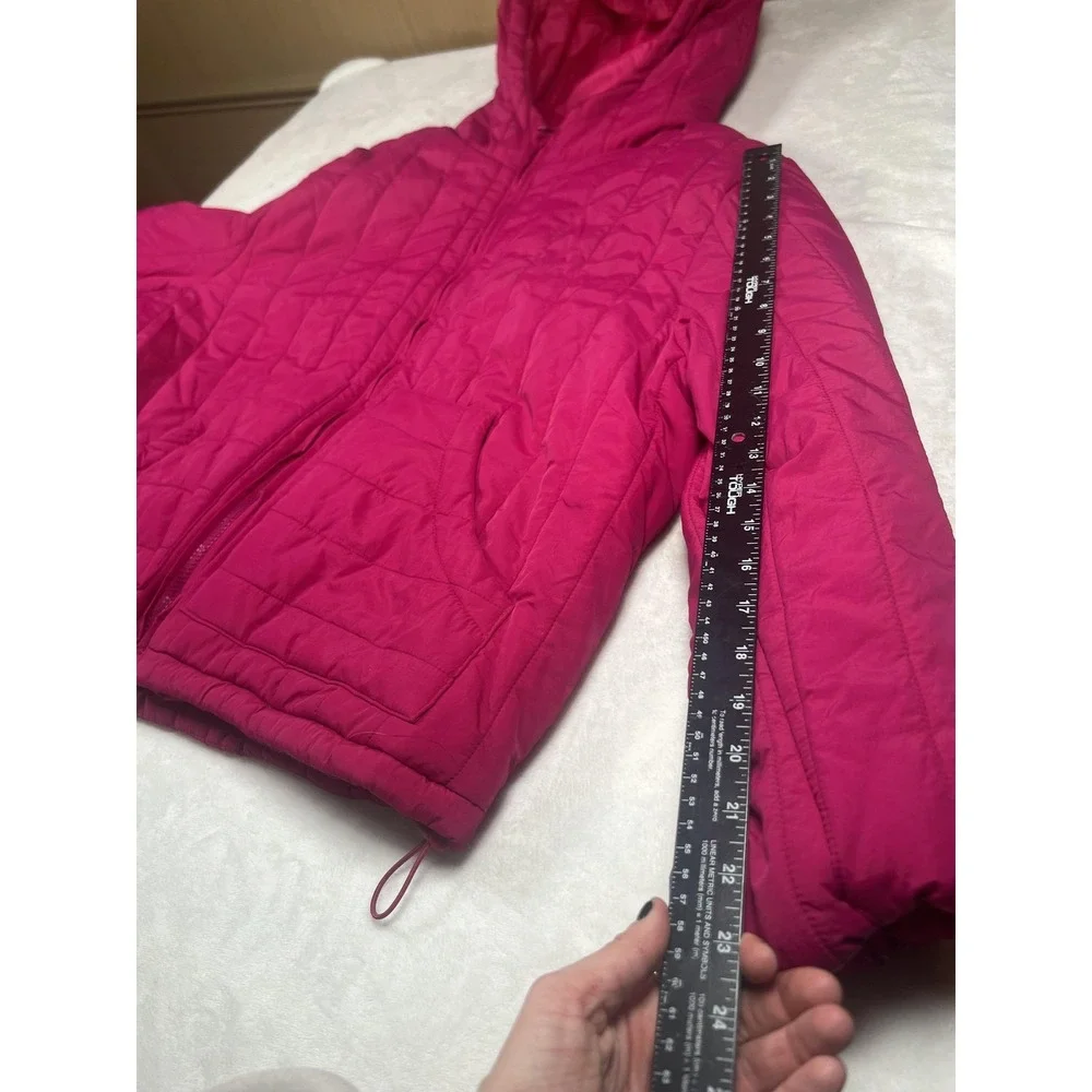 A New Day Puffer Jacket Womens Large Pink Hooded Quilted Short Insulated‎ Warm